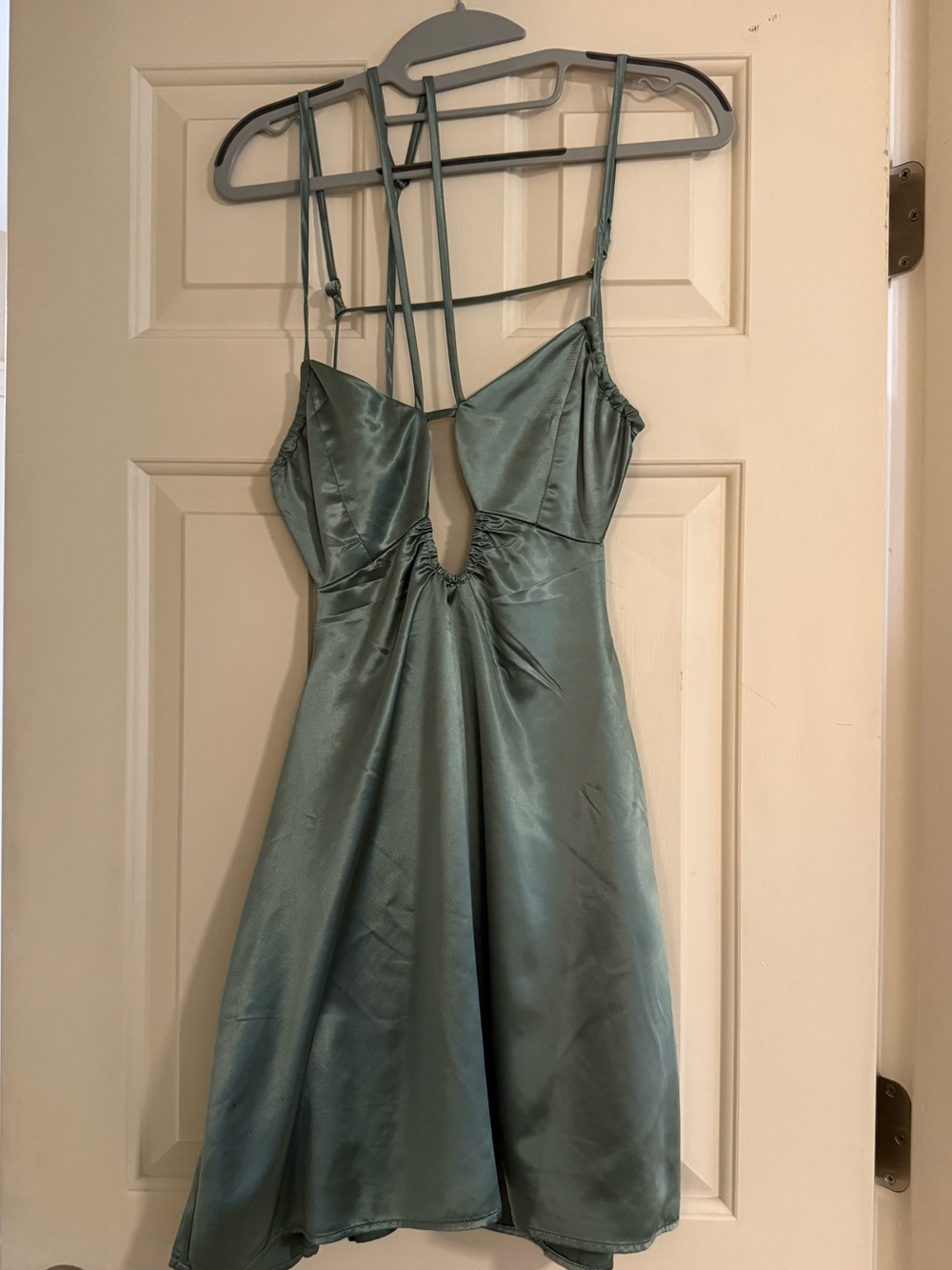 Urban Outfitters Satin Slip Dress in Sage